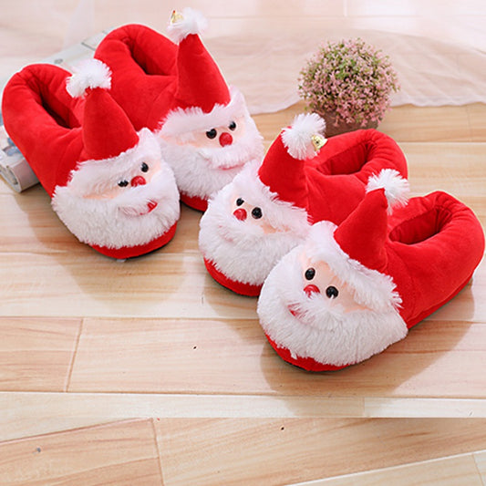 Cute Christmas Slippers Cotton Shoes Santa Claus Shoes Bag Root Indoor Home Shoes Children&#039;s Shoes Couples Warm Shoes