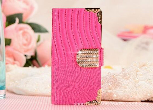 5S 5G Diamond Leather Wallet Card Case Leather Case Leather Case